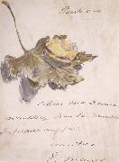 Edouard Manet Lettre avec un escargot sur une feuille (mk40) oil